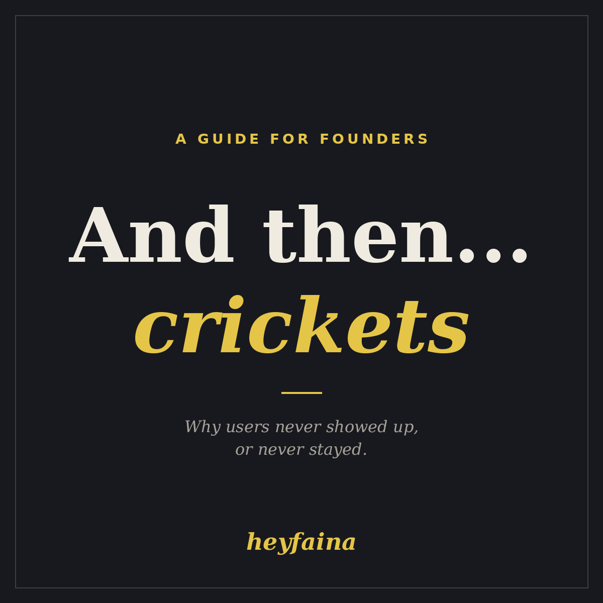 And then... crickets guide cover